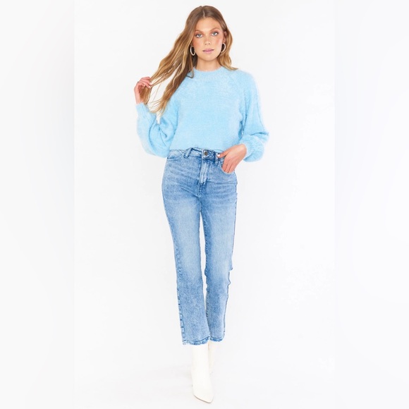 Show Me Your Mumu Vienna Sweater in Frosty Blue Knit Small Winter Holiday - Picture 3 of 11